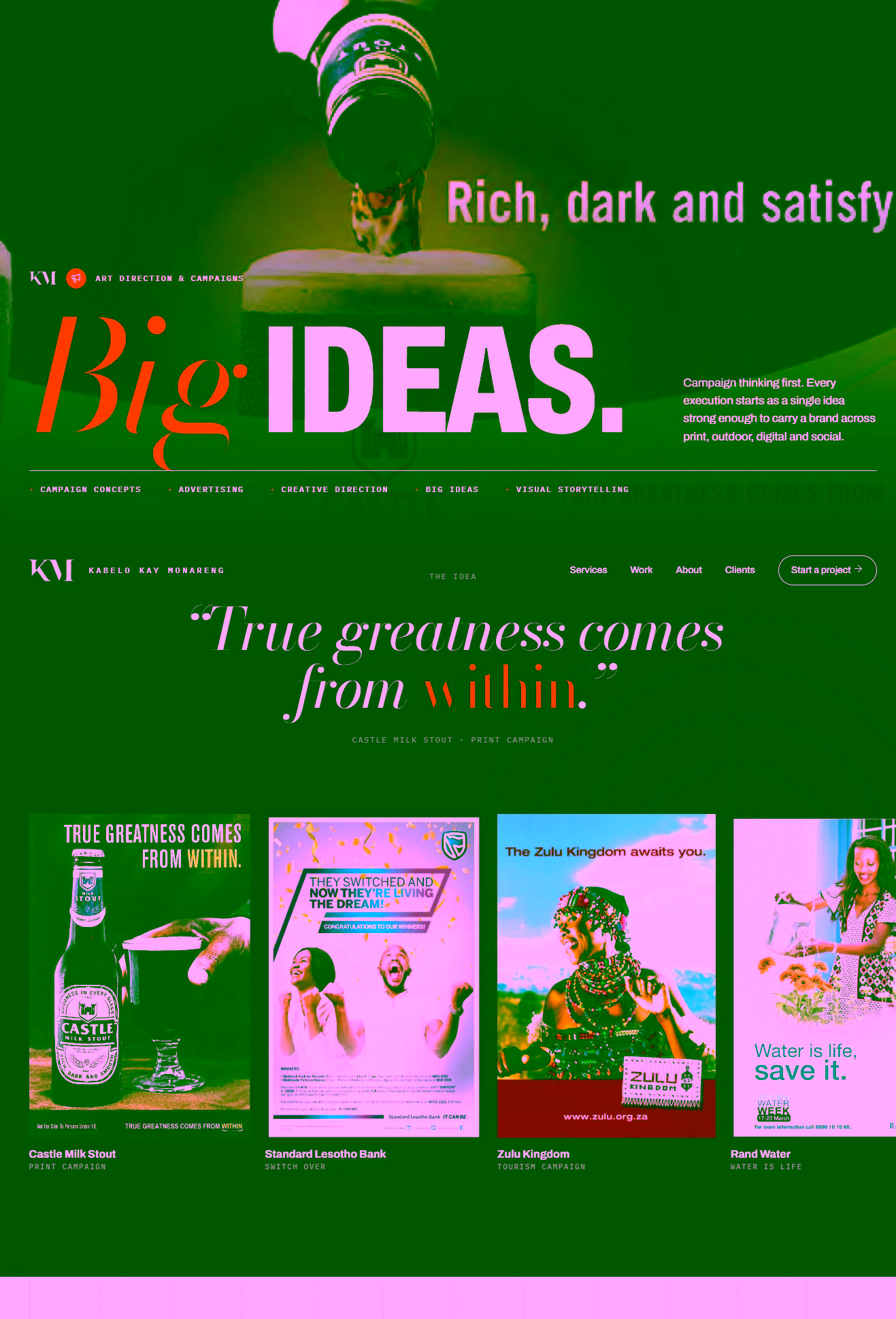 Kay Monareng portfolio, art direction section