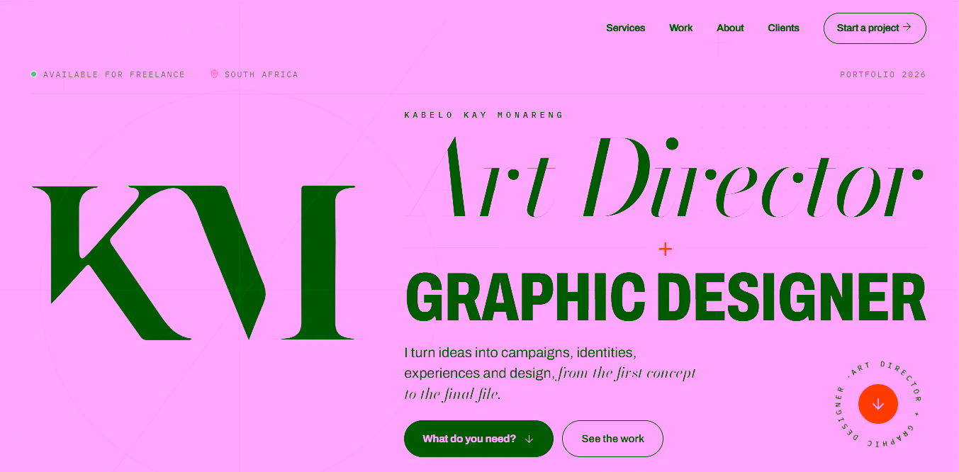 Kay Monareng portfolio website