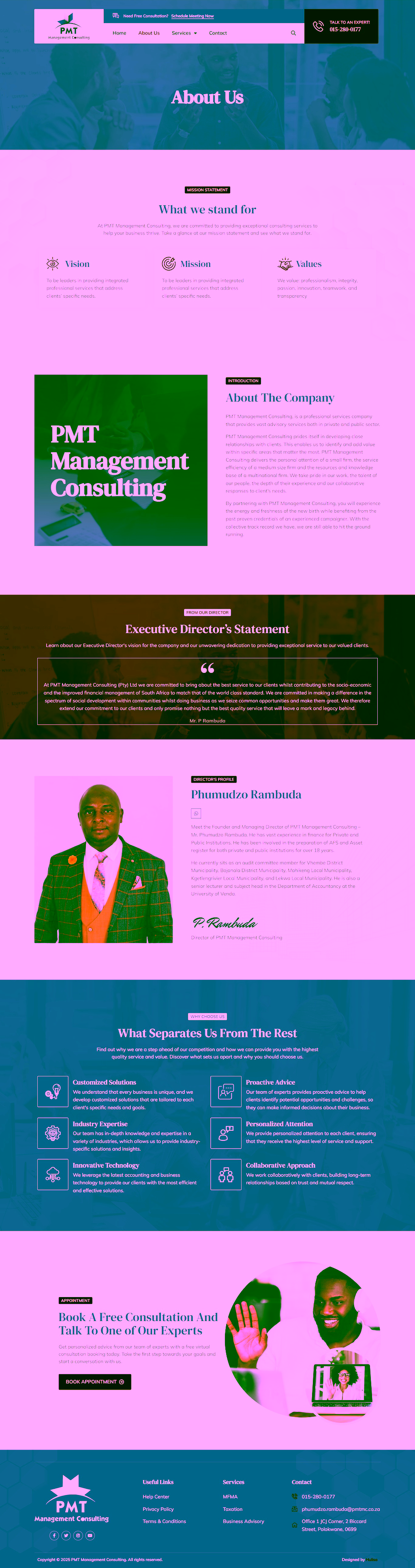 PMT Management Consulting: Firm story and credibility