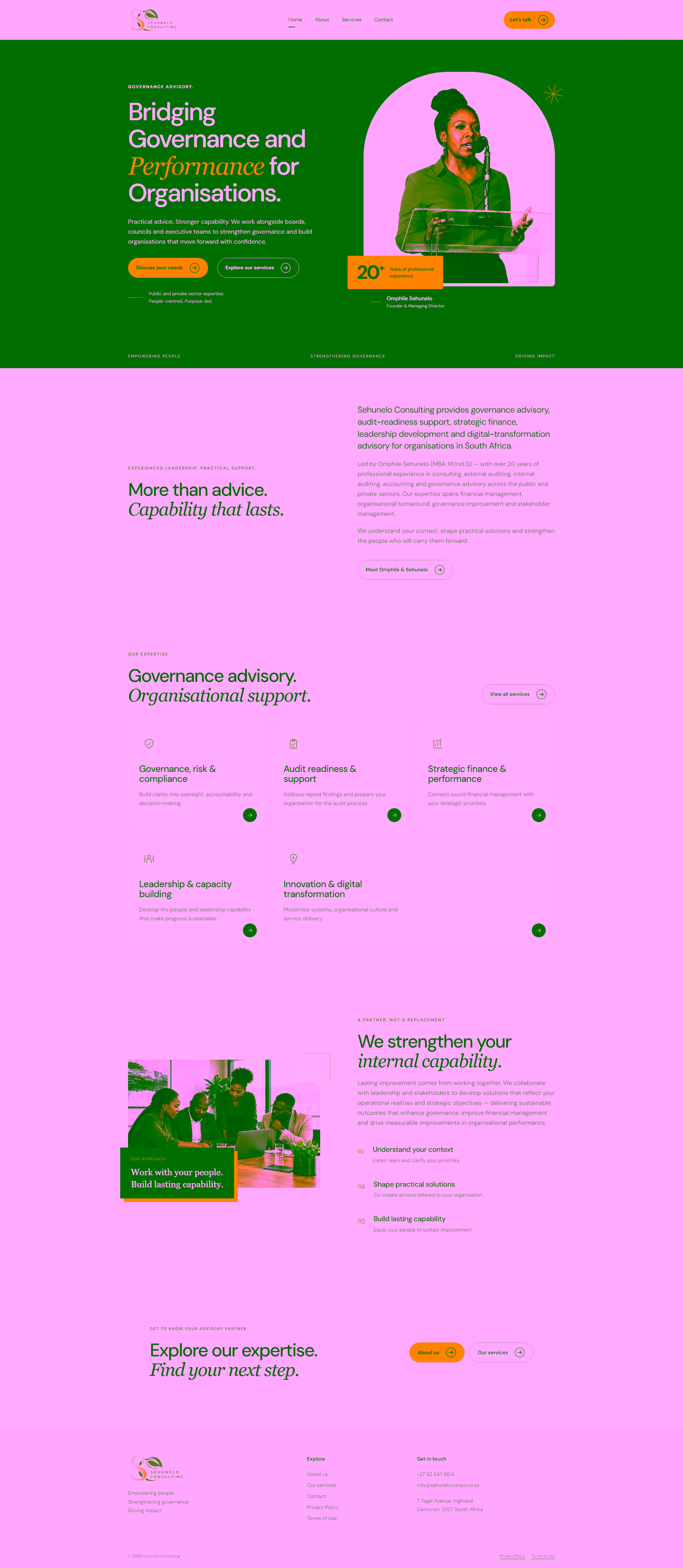 Sehunelo Consulting homepage